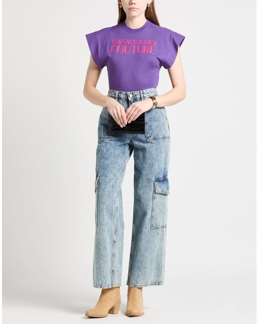 Versace Jeans Couture Bodysuit in Purple | Lyst