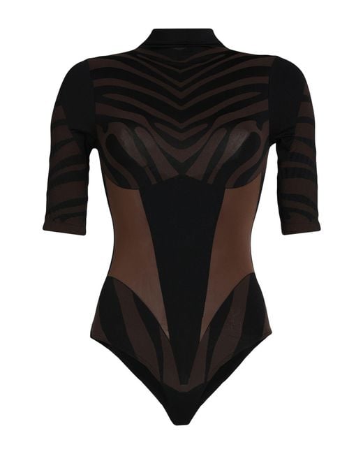 Gcds Black Bodysuit Polyamide, Elastane