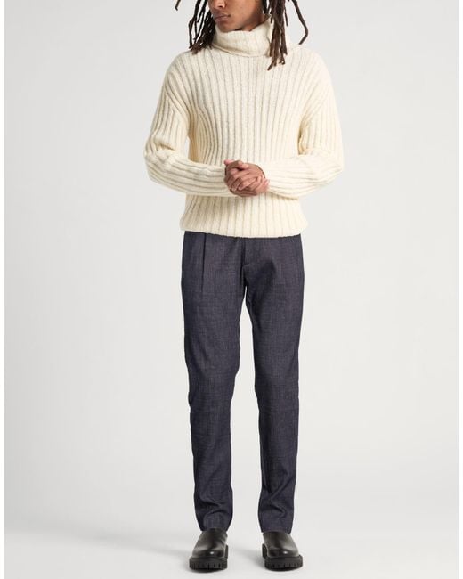 Berwich Blue Midnight Pants Wool, Linen, Cotton, Elastane for men