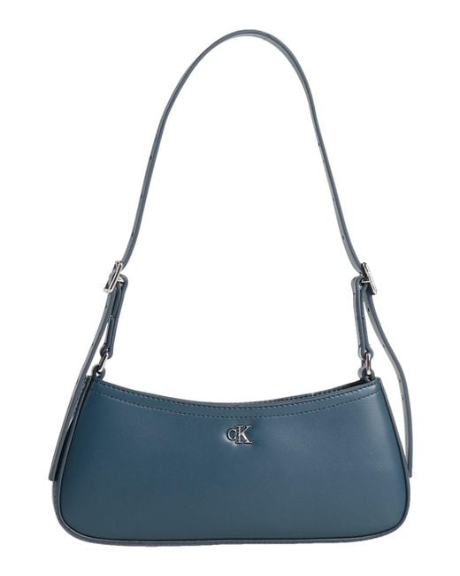 Calvin Klein Blue Shoulder Bag Recycled Polyester, Polyurethane