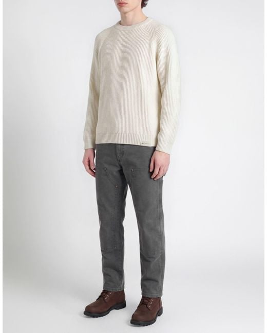 Caterpillar White Sweater Acrylic, Wool for men