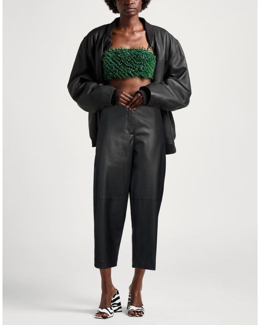 Ottod'Ame Black Pants Polyurethane, Cotton, Polyester