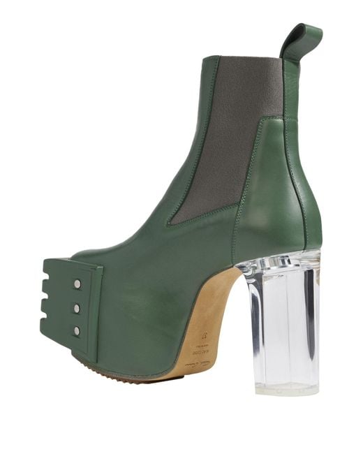Rick Owens Green Ankle Boots