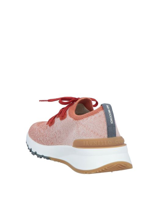 Brunello Cucinelli Pink Suede-trimmed Stretch-knit Sneakers for men