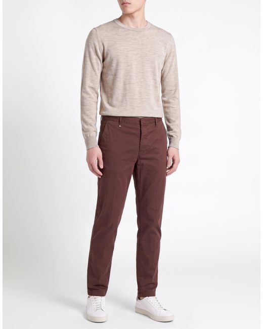 Berna Red Plum Pants Cotton, Elastane for men