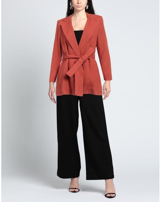 Niu Red Rust Blazer Linen, Cotton