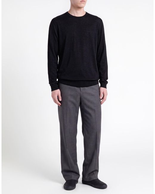 Fedeli Black Sweater Virgin Wool for men