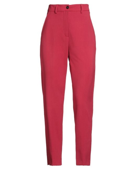SEVENTY VENEZIA Red Pants Polyester, Virgin Wool, Elastane