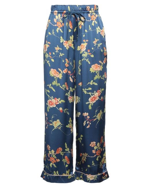 Sea Blue Slate Pants Silk