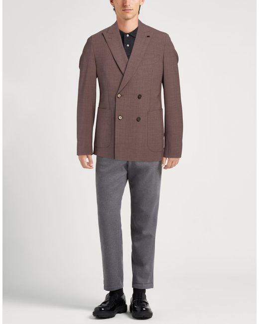 Michael Kors Brown Blazer Wool, Polyester, Elastane for men