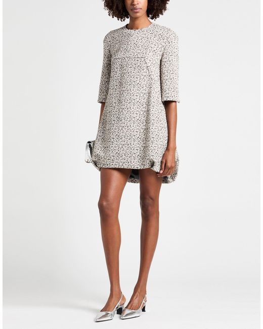 Rochas Gray Light Mini Dress Polyester, Polyamide, Metallic Polyester, Elastane