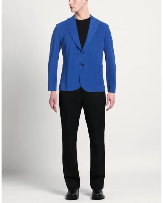 Bob Blue Azure Blazer Polyester, Elastane for men
