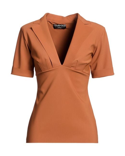 La Petite Robe Di Chiara Boni Brown Top Polyamide, Elastane