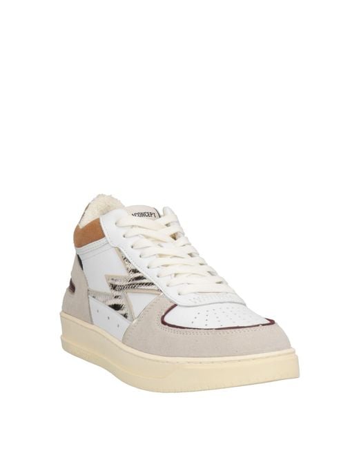 Moaconcept White Sneakers Soft Leather, Textile Fibers