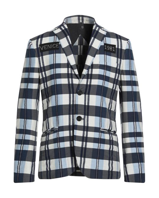 Christian Pellizzari Men's Blue Blazer Cotton, Polyamide, Elastane