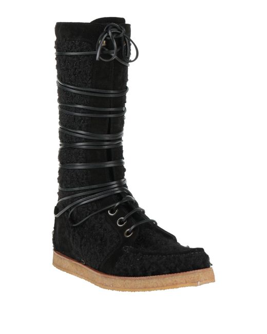 Dolce & Gabbana Black Boot Leather, Textile Fibers for men