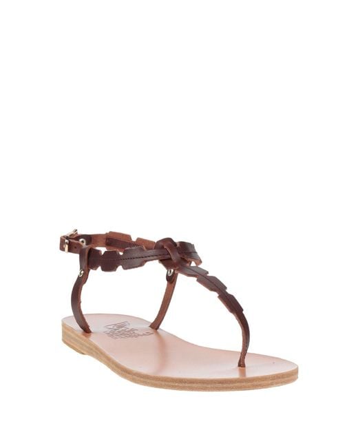 Ancient Greek Sandals Brown Dark Sandals Leather for men