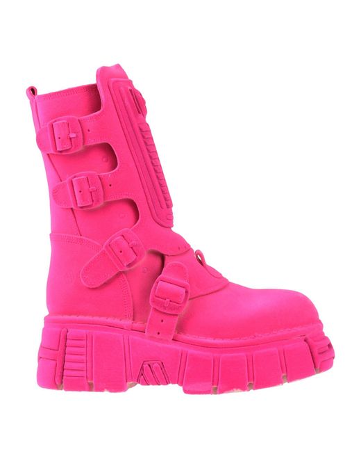 New Rock Pink Ankle Boots