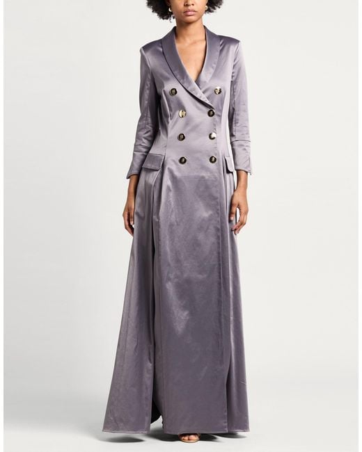 Babylon Purple Maxi Dress Polyester, Cotton, Elastane
