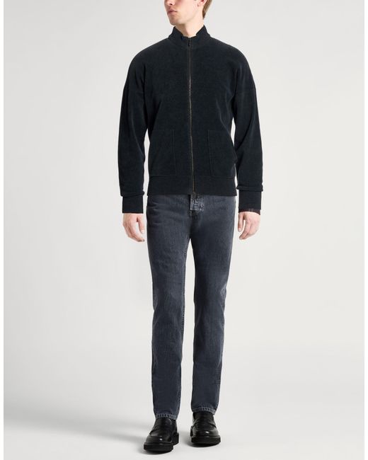 Drumohr Blue Charcoal Cardigan Cotton, Virgin Wool for men