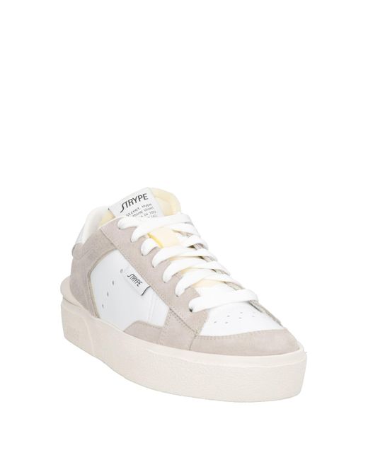Strype White Sneakers Leather, Textile Fibers