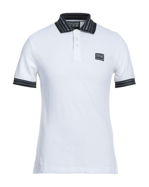 Versace White Polo Shirt Cotton, Polyester for men