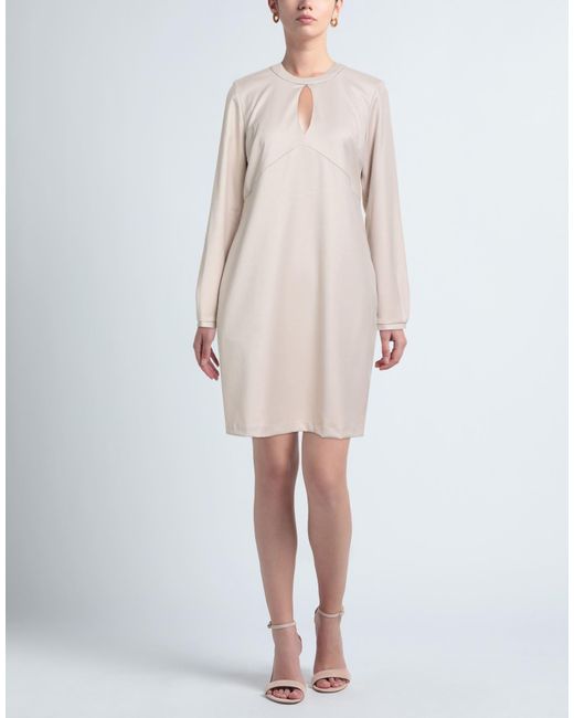 Camicettasnob White Mini Dress Polyester, Viscose, Elastane