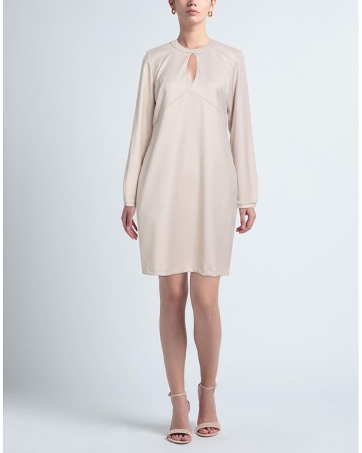 Camicettasnob Women's White Mini Dress Polyester, Viscose, Elastane