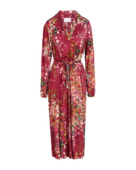 Robert Friedman Red Midi Dress Viscose, Elastane