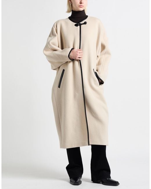 Isabel Marant Natural Coat Virgin Wool, Cashmere, Polyamide