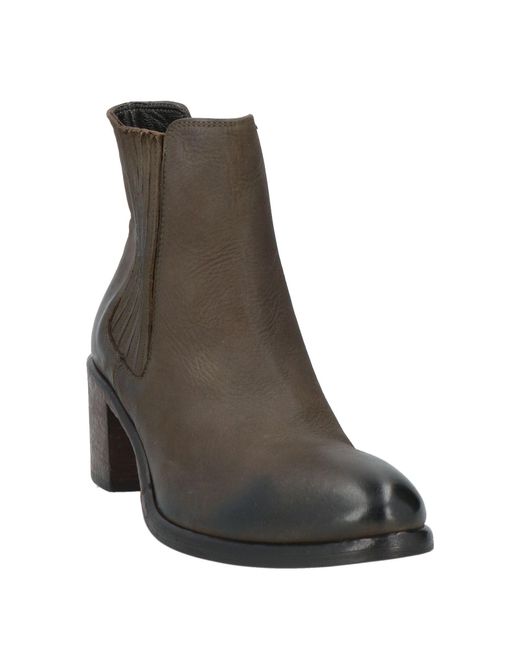 Strategia Brown Two-Tone Leather Chelsea Ankle Boots