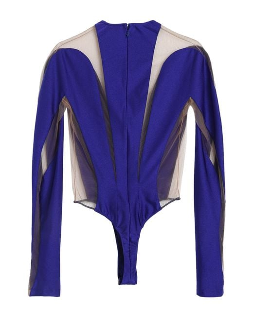 Mugler Blue Bodysuit
