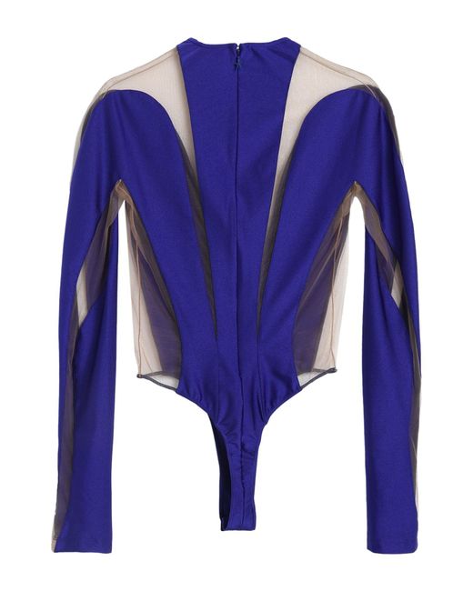 Mugler Blue Bodysuit