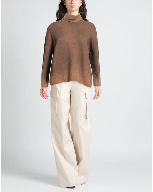 Aragona Brown Turtleneck Wool, Cashmere