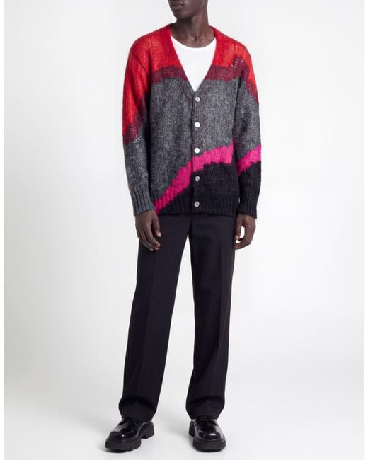 Nomarythm Textile Red Cardigan for men