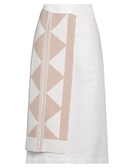 Liviana Conti White Midi Skirt