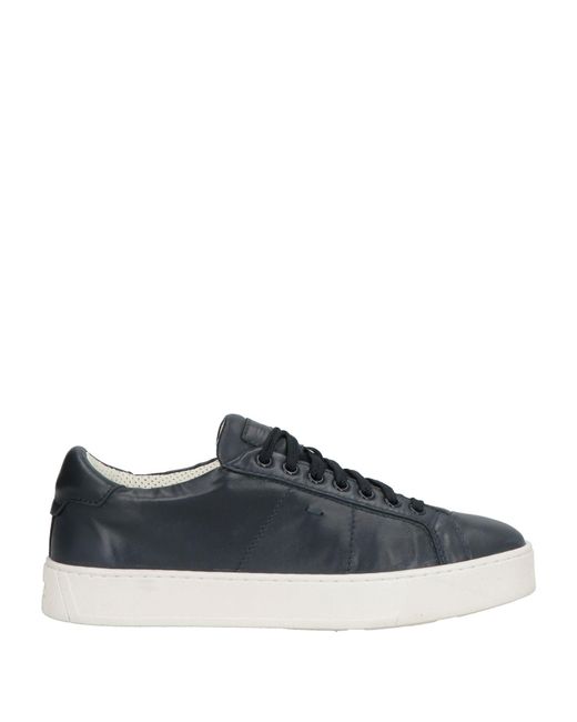 Santoni Blue Midnight Sneakers Leather for men