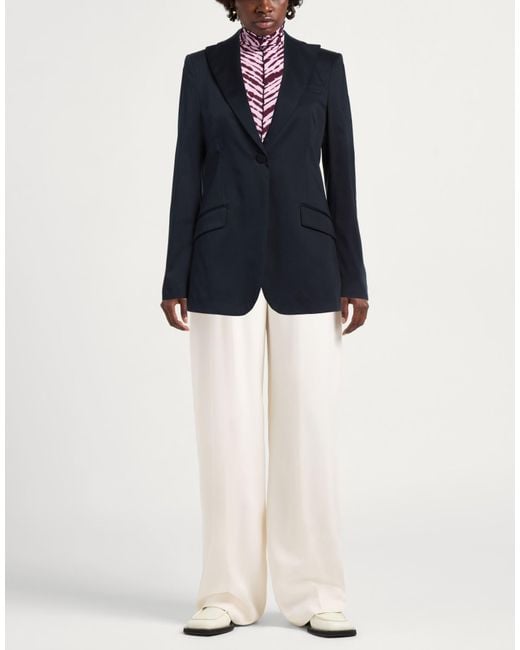 L'Autre Chose Blue Blazer Cotton, Elastane