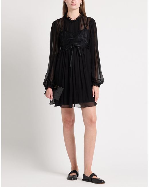 Alberta Ferretti Black Mini Dress Silk, Polyamide, Viscose