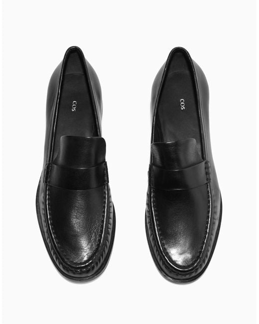 COS Black Leather Loafers