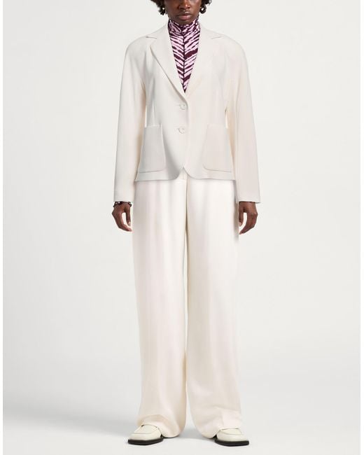Max Mara White Ivory Blazer Triacetate, Polyester