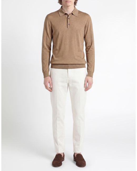 Kiton Natural Diamante Polo Shirt Wool for men
