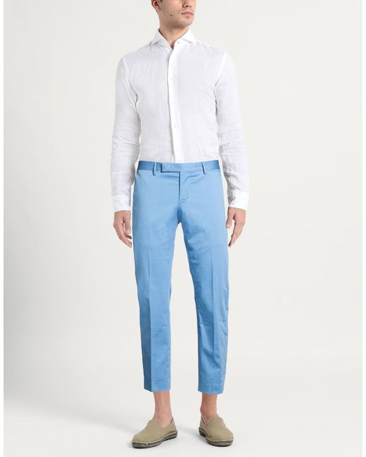 PT Torino Blue Pants Cotton, Elastane for men