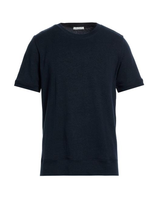 STEFAN BRANDT Blue Midnight T-Shirt Linen, Elastane for men