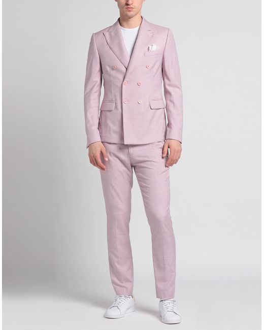 Grey Daniele Alessandrini Pink Suit for men