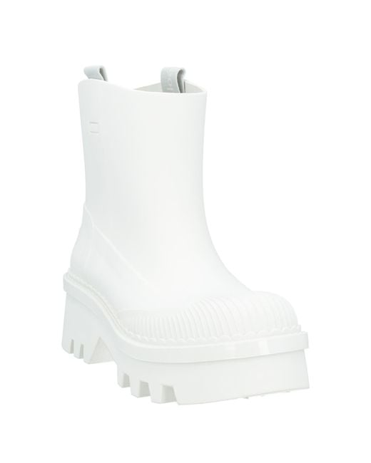 Chloé White Ankle Boots