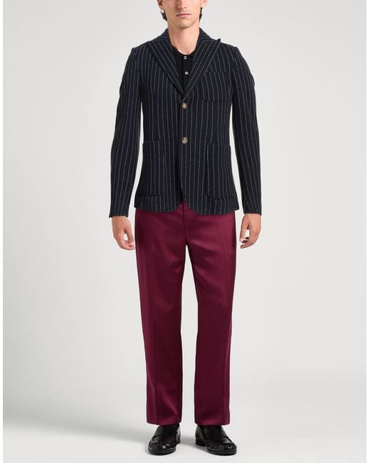 Daniele Alessandrini Blue Midnight Blazer Polyester, Cotton for men