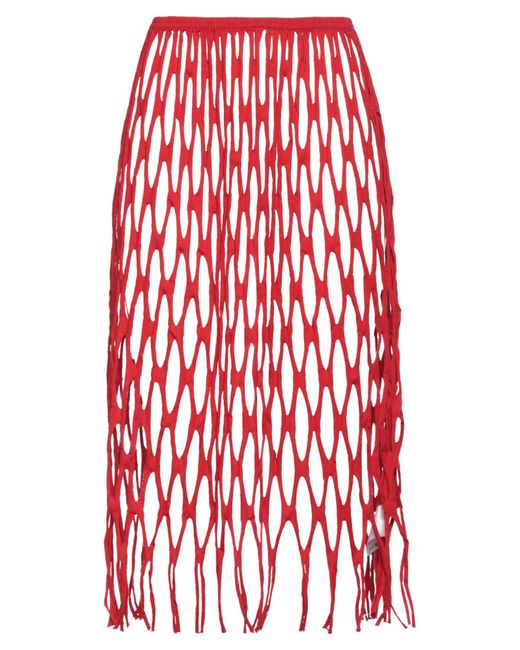 Marques'Almeida Red Midi Skirt
