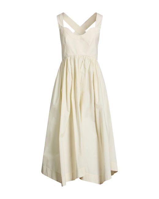 Philosophy Di Lorenzo Serafini White Cream Midi Dress Cotton