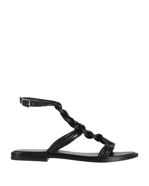 Divine Follie Black Sandals Leather